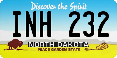 ND license plate INH232