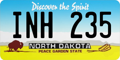 ND license plate INH235