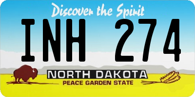 ND license plate INH274