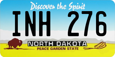 ND license plate INH276