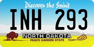 ND license plate INH293