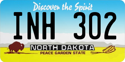ND license plate INH302