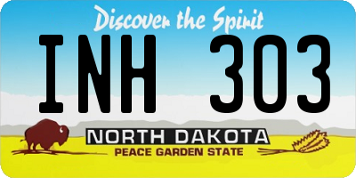 ND license plate INH303