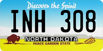 ND license plate INH308