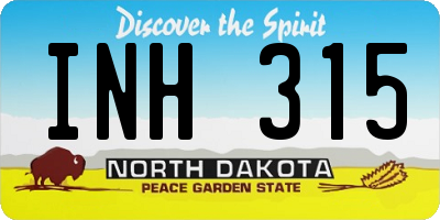 ND license plate INH315