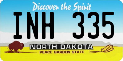 ND license plate INH335
