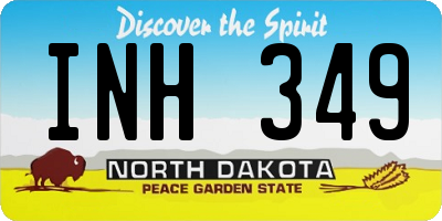 ND license plate INH349
