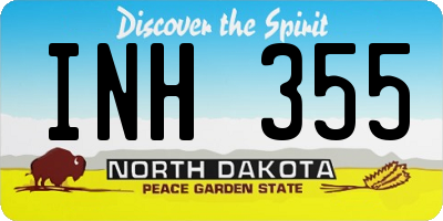 ND license plate INH355