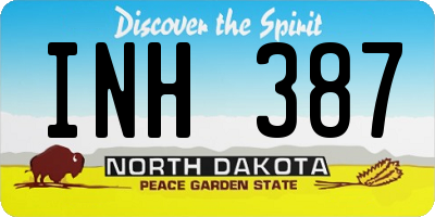 ND license plate INH387