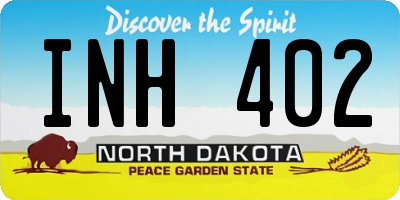 ND license plate INH402