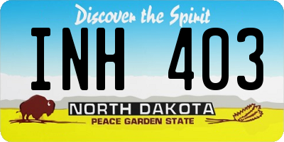 ND license plate INH403