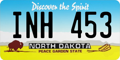 ND license plate INH453