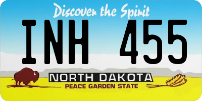 ND license plate INH455