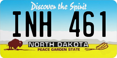 ND license plate INH461
