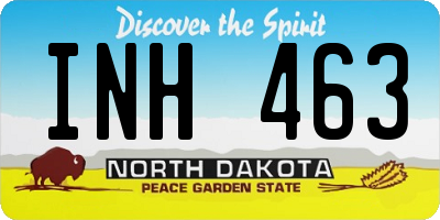 ND license plate INH463
