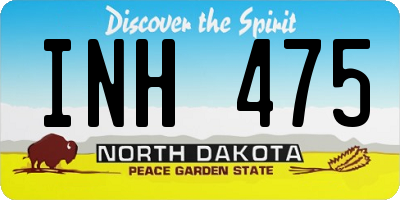 ND license plate INH475