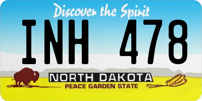 ND license plate INH478