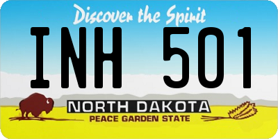 ND license plate INH501