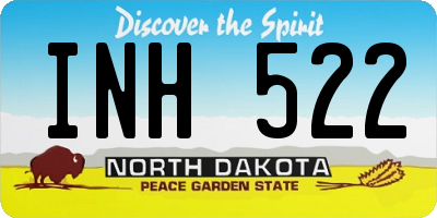 ND license plate INH522