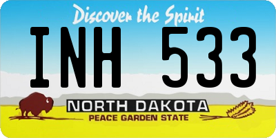 ND license plate INH533