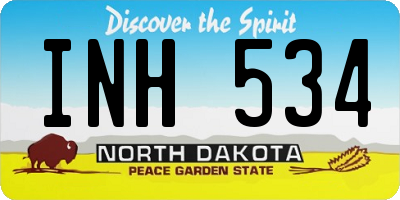 ND license plate INH534