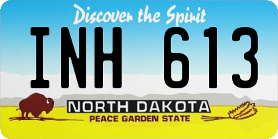 ND license plate INH613