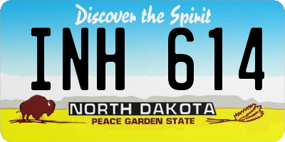 ND license plate INH614