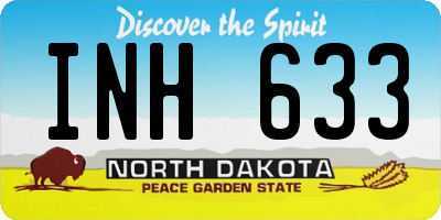 ND license plate INH633