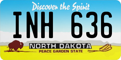 ND license plate INH636