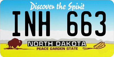 ND license plate INH663