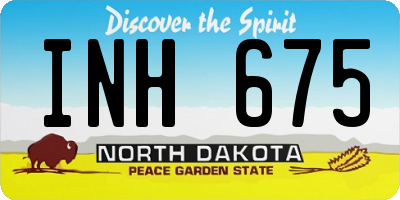 ND license plate INH675