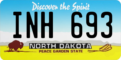 ND license plate INH693