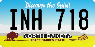 ND license plate INH718
