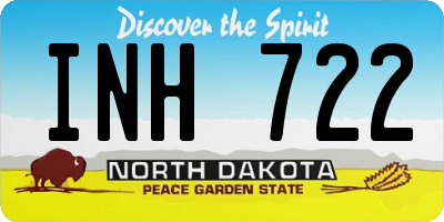 ND license plate INH722