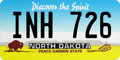 ND license plate INH726