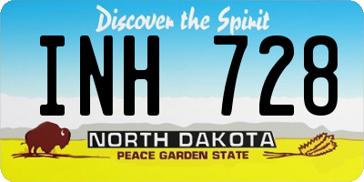 ND license plate INH728