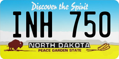 ND license plate INH750
