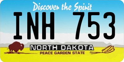 ND license plate INH753