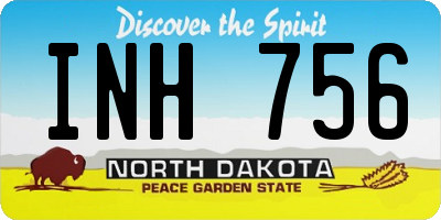 ND license plate INH756