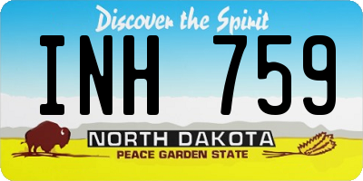 ND license plate INH759