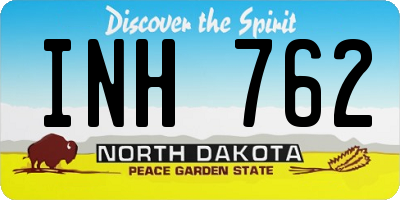 ND license plate INH762