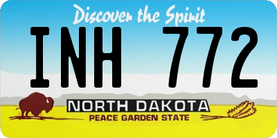 ND license plate INH772