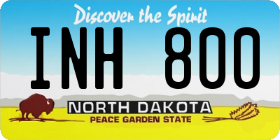 ND license plate INH800