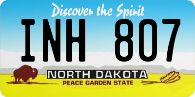 ND license plate INH807