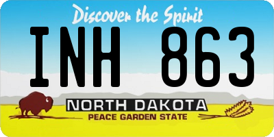ND license plate INH863