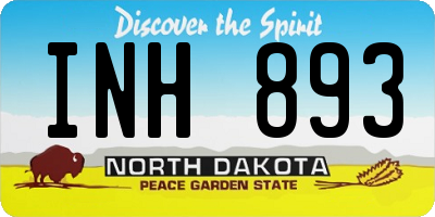 ND license plate INH893