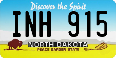 ND license plate INH915