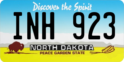 ND license plate INH923