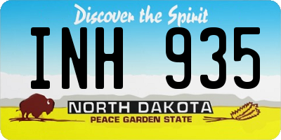 ND license plate INH935