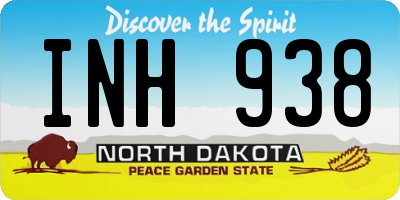 ND license plate INH938